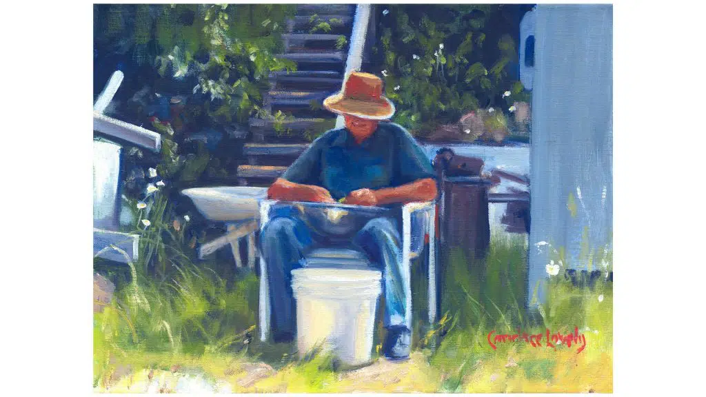 Albert Shucking Peas
