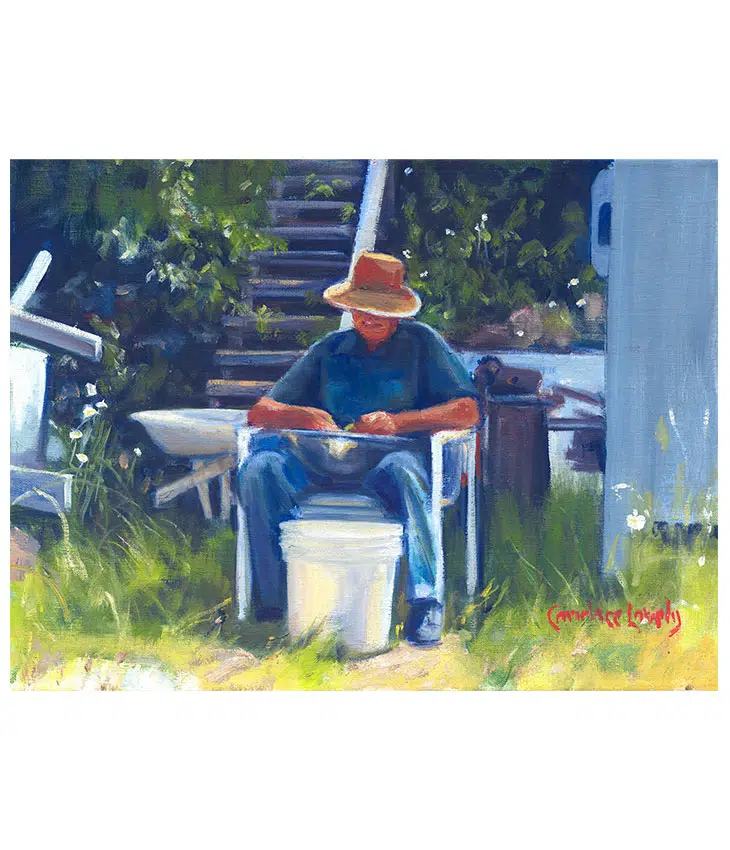 Albert Shucking Peas